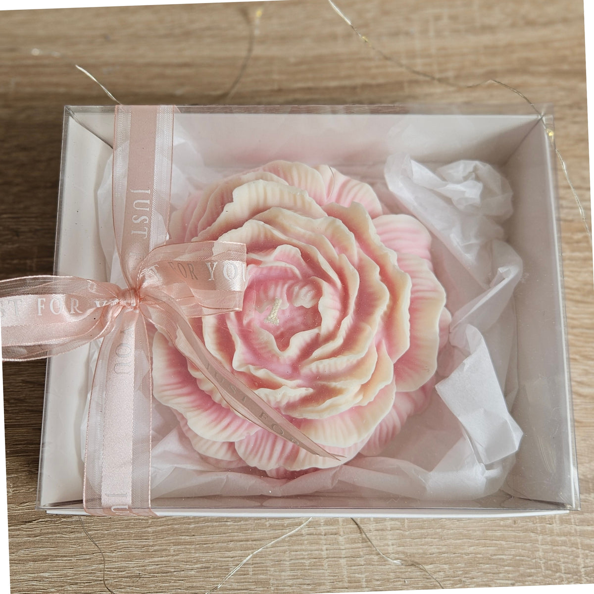 Große Pfingstrose Kerze – 500g Sojawachs | Geschenk personalisierbar