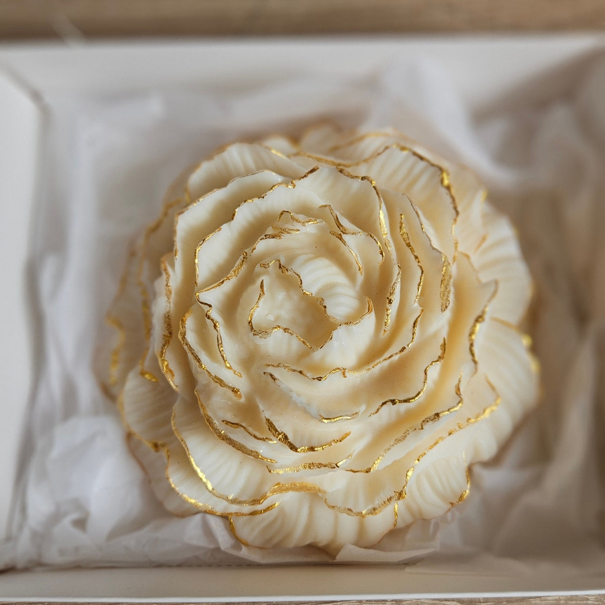 Große Pfingstrose Kerze – 500g Sojawachs | Geschenk personalisierbar
