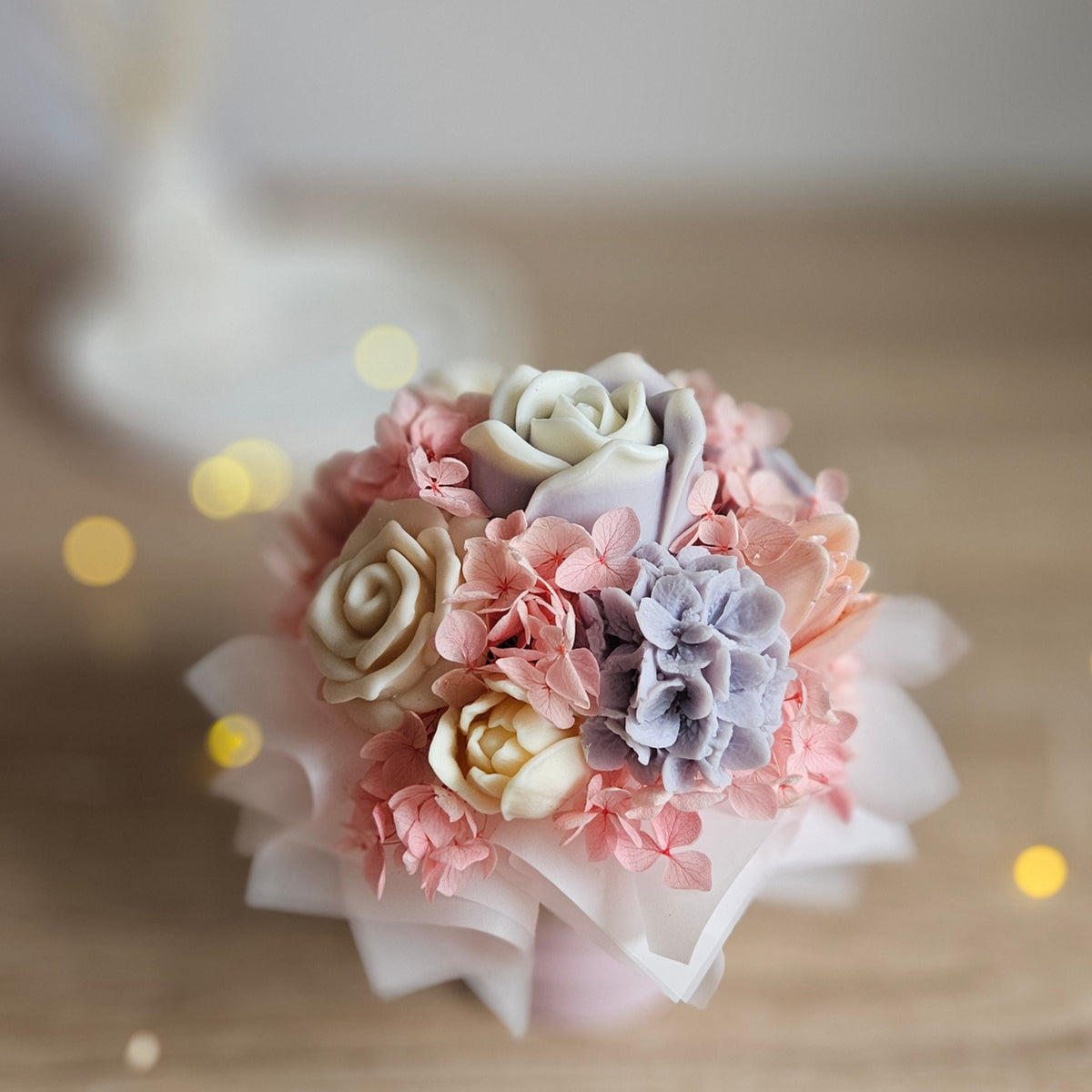 Flower Box S – Duftwachs Himbeere & Rose | Sojawachs