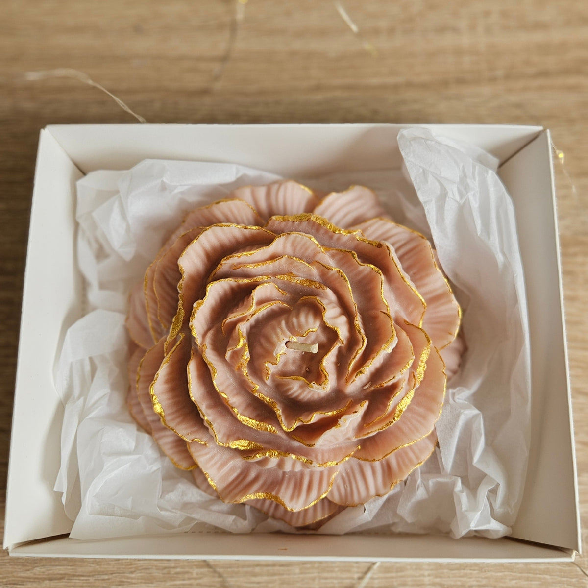 Große Pfingstrose Kerze – 500g Sojawachs | Geschenk personalisierbar