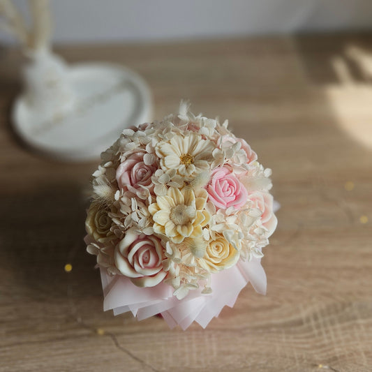 Flower Box L – Duftwachs Himbeere & Rose | Sojawachs