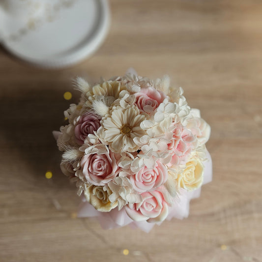 Flower Box L – Duftwachs Himbeere & Rose | Sojawachs
