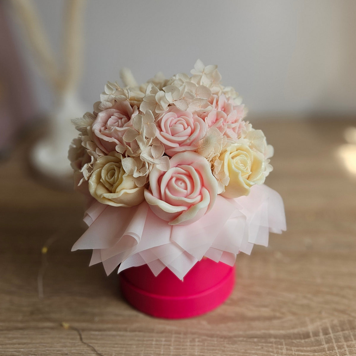 Flower Box L – Duftwachs Himbeere & Rose | Sojawachs