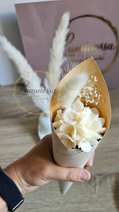 Blumen Bouquet aus Sojawachs – Gastgeschenk für Hochzeit & Taufe