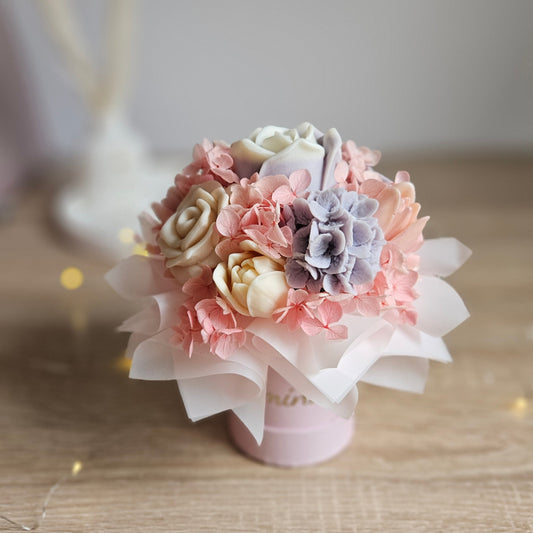 Flower Box S – Duftwachs Himbeere & Rose | Sojawachs