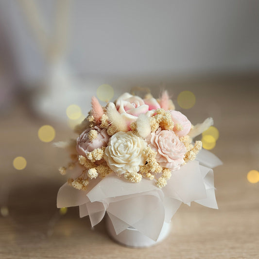 Flower Box S – Duftwachs Himbeere & Rose | Sojawachs