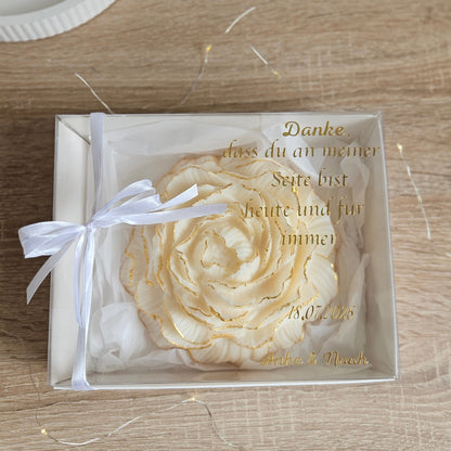 Große Pfingstrose Kerze – 500g Sojawachs | Geschenk personalisierbar