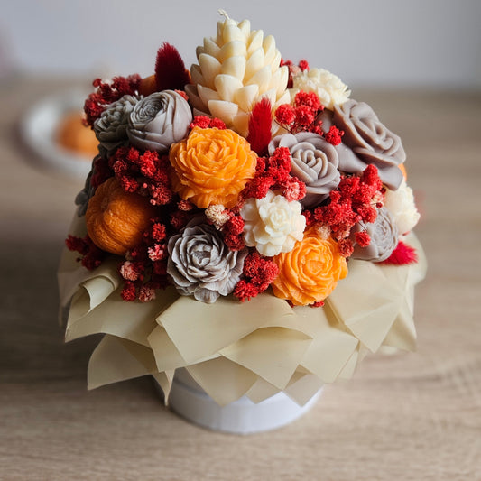 Herbst Flower Box L – Duftwachs Kürbiswald | Sojawachs