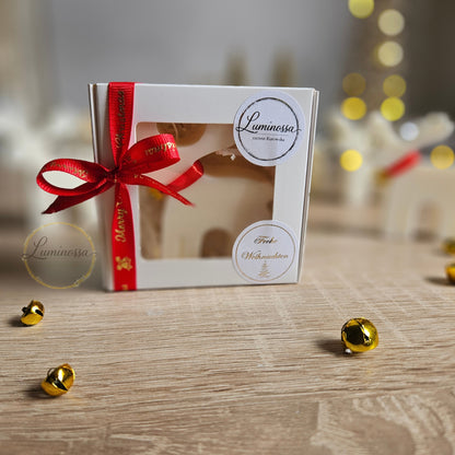 Kleine Sojakerzen als Kundengeschenk & Mitbringsel – Weihnachten | Luminossa